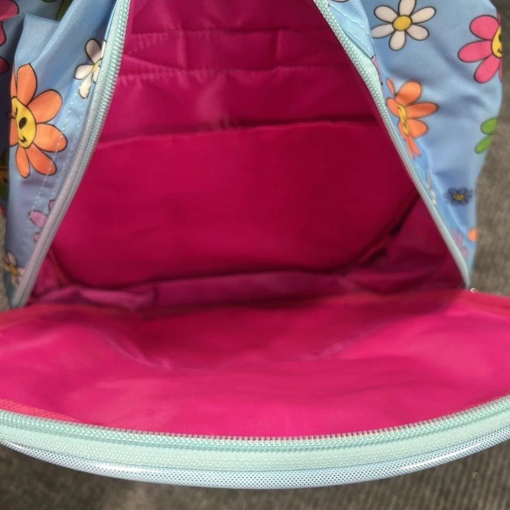 Smiling Daisy Girls Backpack Lunch Box Bag School Travel Bag 16x12 Blue‎ Zippers